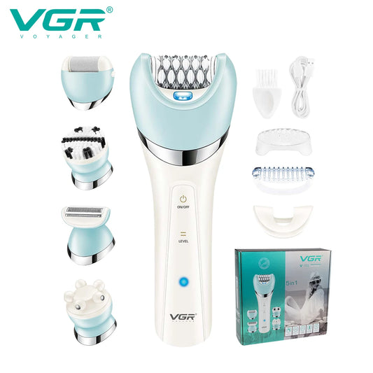 Epilator 5-in-1 – Elektrischer Damenrasierer & Pflege-Set 