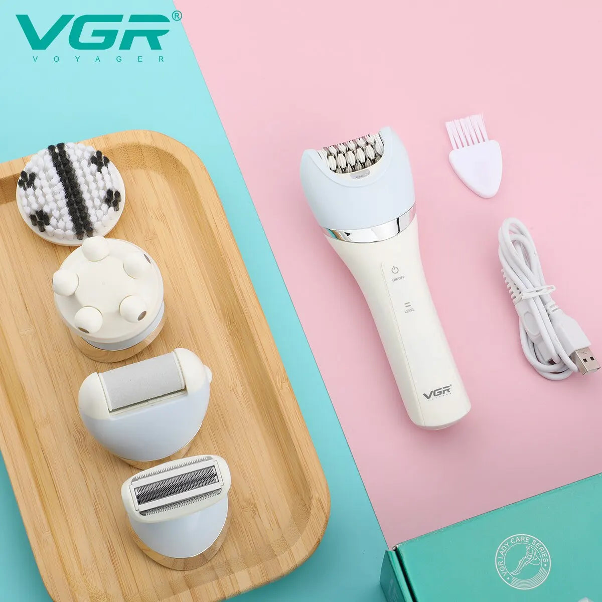 Epilator 5-in-1 – Elektrischer Damenrasierer & Pflege-Set 